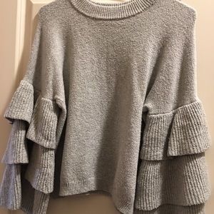 Fashion sweater ruffle sleeves